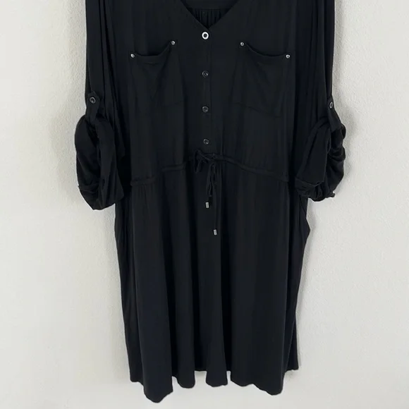 Torrid Black Button-Front Drawstring Waist Size 4x 24/26 - Picture 4 of 13